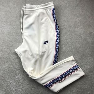 Nike Taped Tab Poly Track Pants White Red Blue